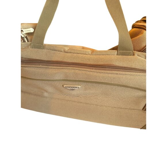 Dockers Beige Rolling Duffel Bag With Telescopic Handle & Multiple Compartments - Picture 15 of 16